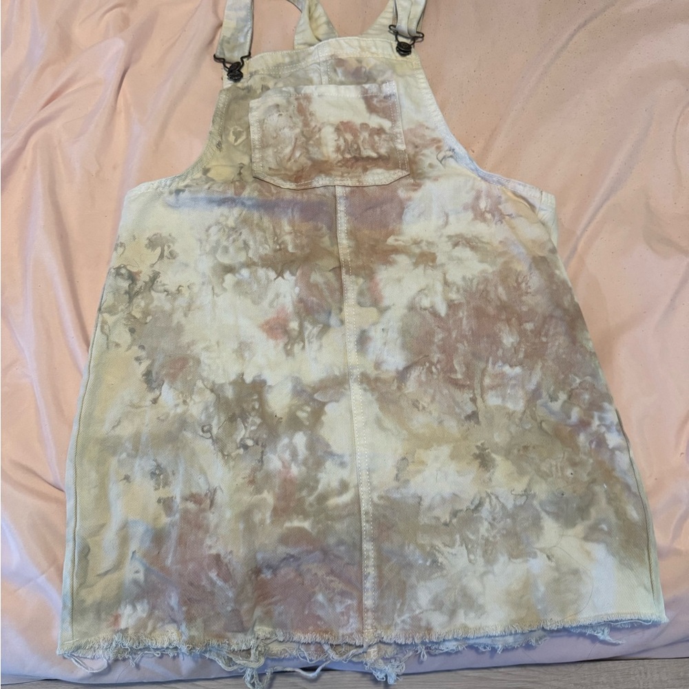 Wild Fable Cream and Pink Sleeveless Dress with Square Neck